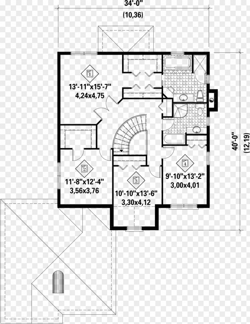 European Style Square Floor Plan Paper Pattern PNG
