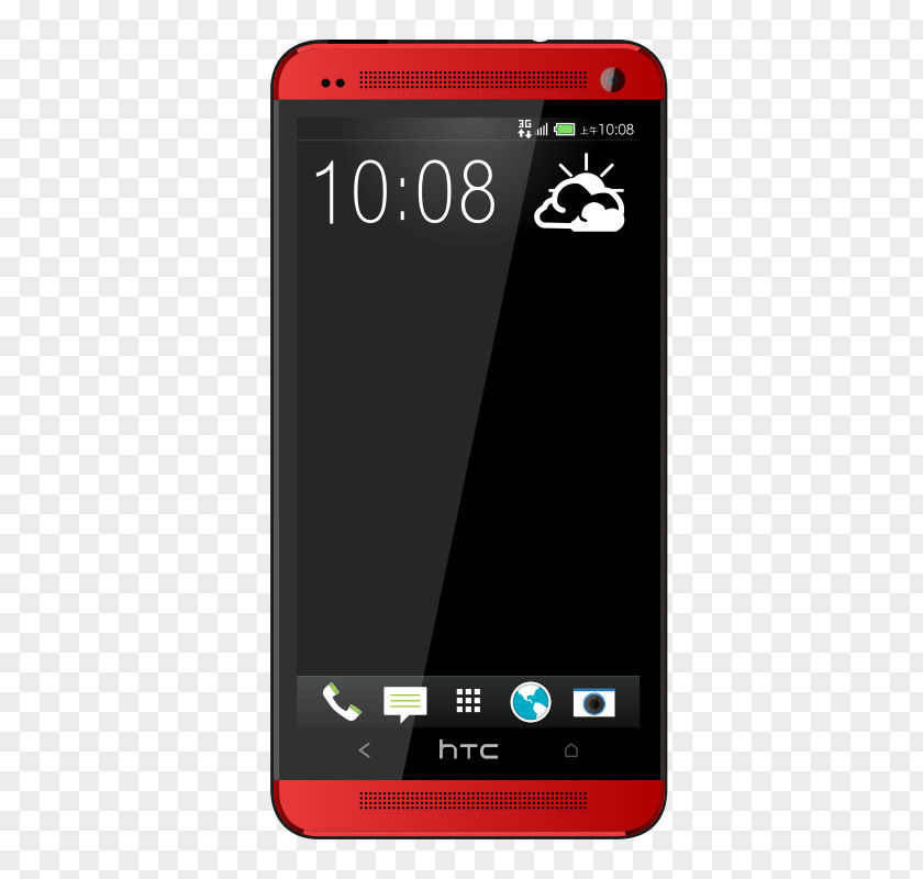 Black Cartoon Red Phone Smartphone Android Clip Art PNG