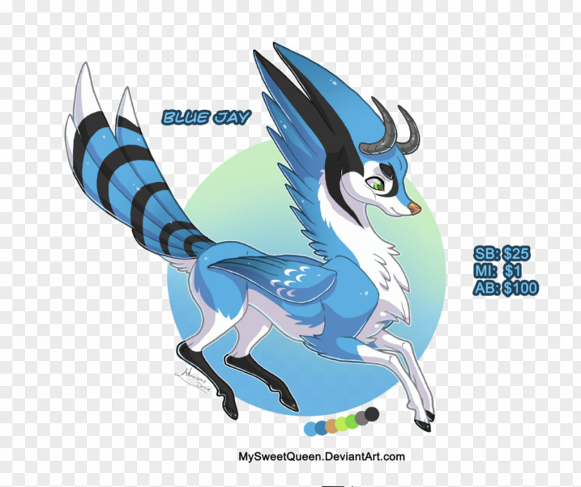 Blue Jay Dragon Qilin Horse Unicorn PNG