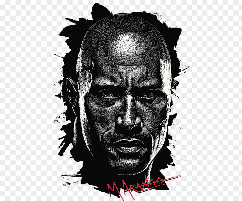 Dwayne Johnson Drawing Visual Arts Portrait Canvas Print PNG