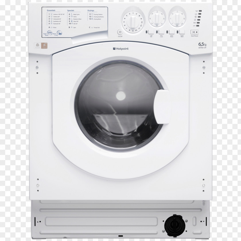 Hotpoint Combo Washer Dryer Washing Machines Clothes Laundry PNG