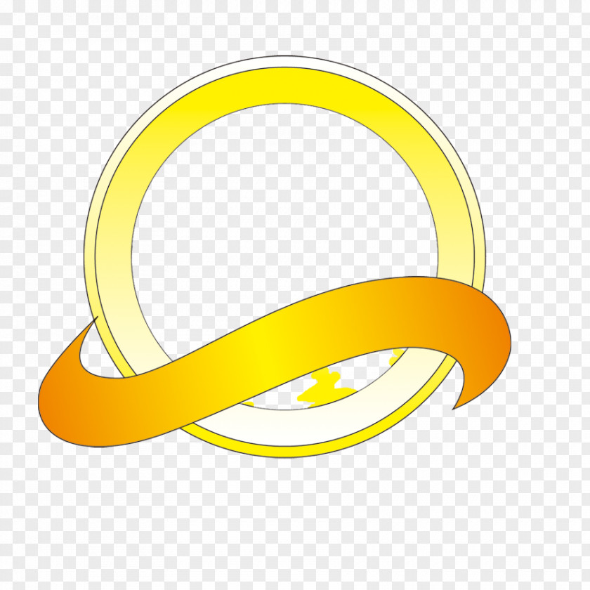 Ribbon Ring Elements Yellow Material Font PNG