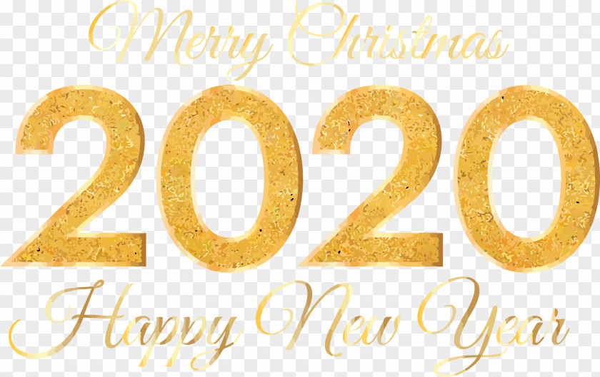 Text Happy New Year 2020 PNG