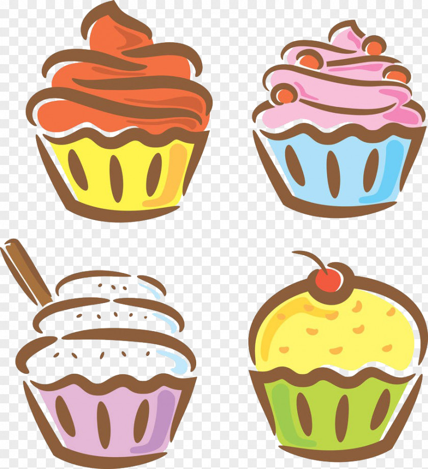 Vector Yogurt Ice Cream Cupcake Milk Illustration PNG