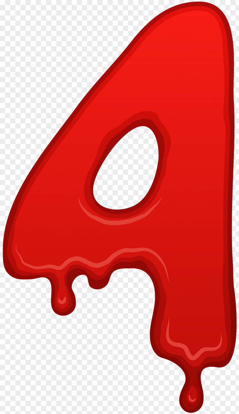 Bloody Number Four Clip Art Image Red Blood PNG