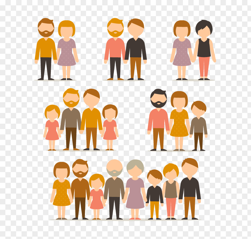 Family Figures Cartoon Illustration PNG