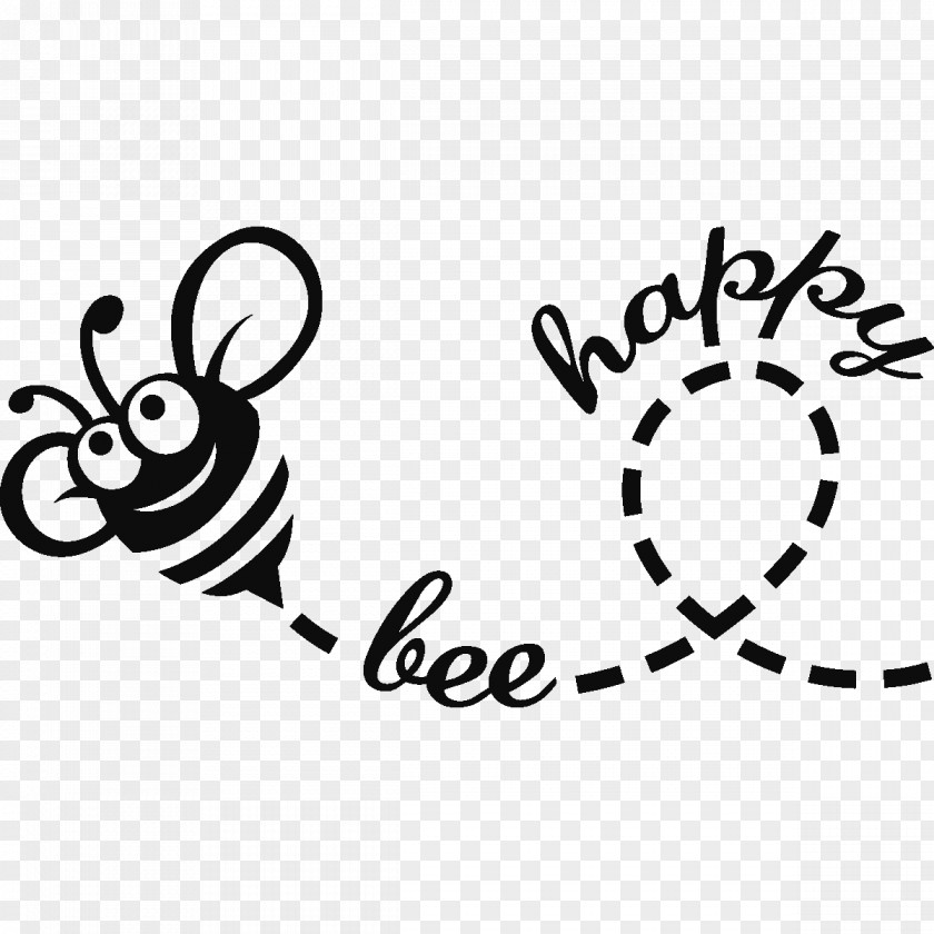 Happy Bee Sticker Wall Decal Adhesive HTML Clip Art PNG
