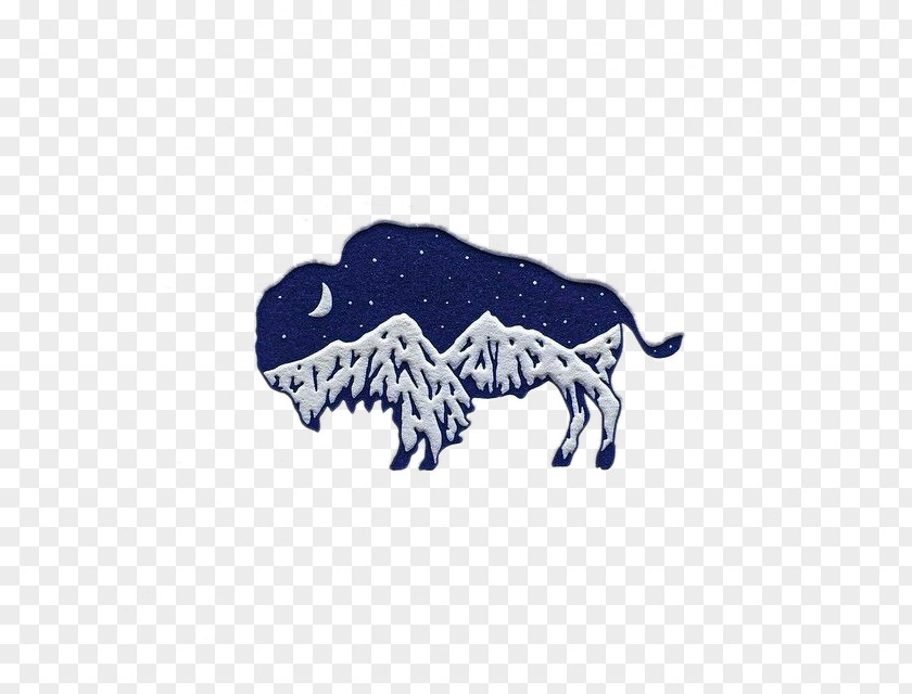 Wolf Starry Night Filled Appa Logo American Bison Sticker PNG