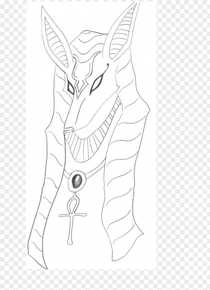 Anubis Statue Sketch Line Art Drawing Clip Cartoon PNG