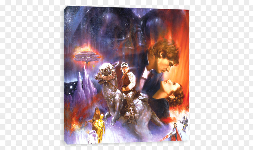 Empire Strikes Back Anakin Skywalker Leia Organa Boba Fett Star Wars Poster PNG