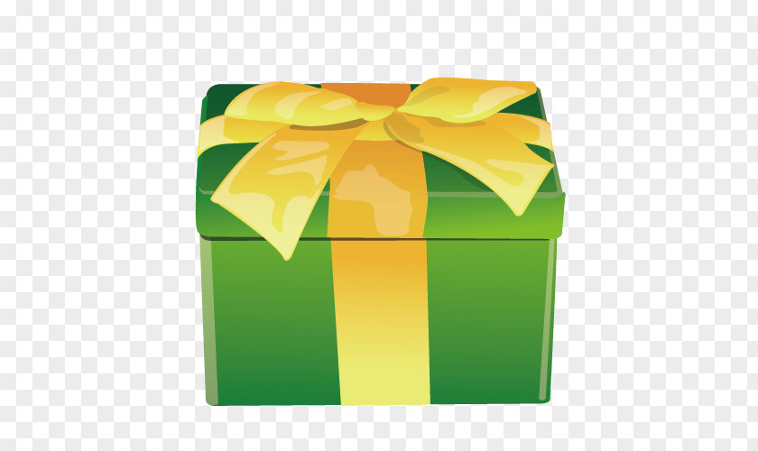 Green Gift Box White PNG