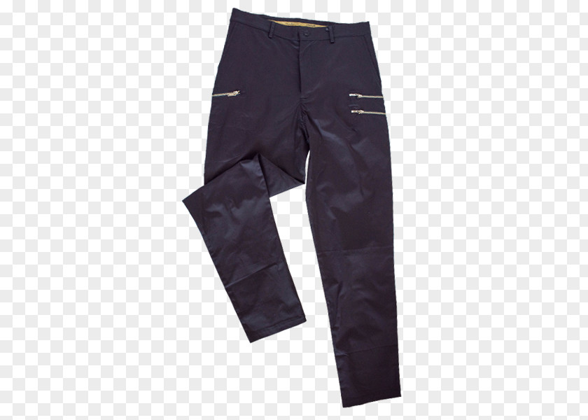 Pants Zipper Jeans Pocket Black M PNG
