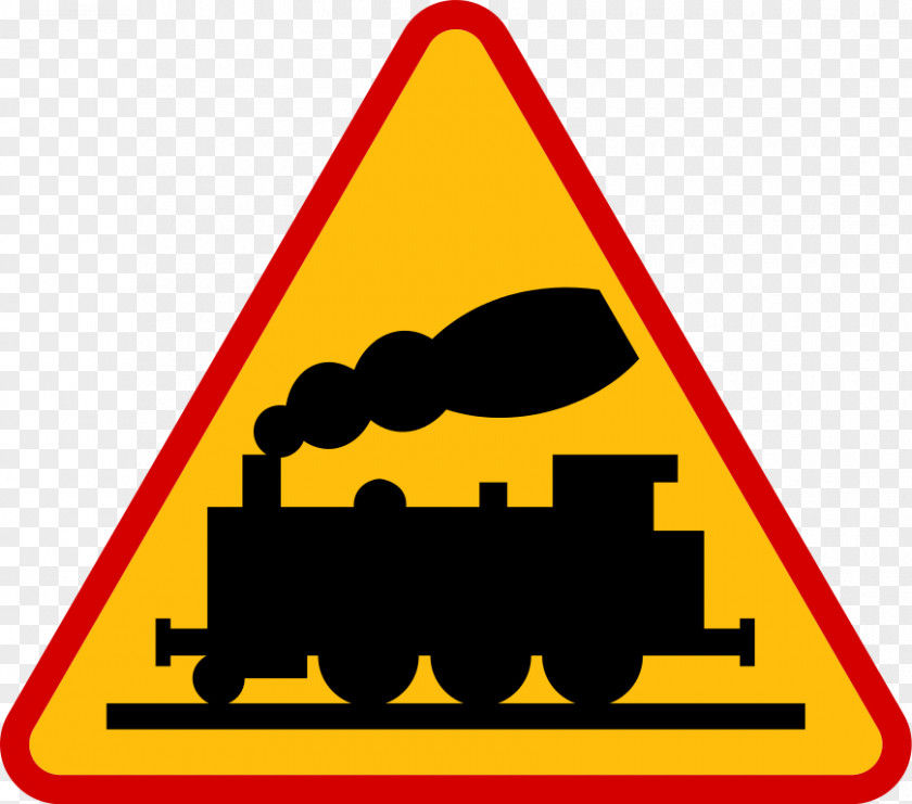 Polish Rail Transport Warning Sign Level Crossing Road PNG