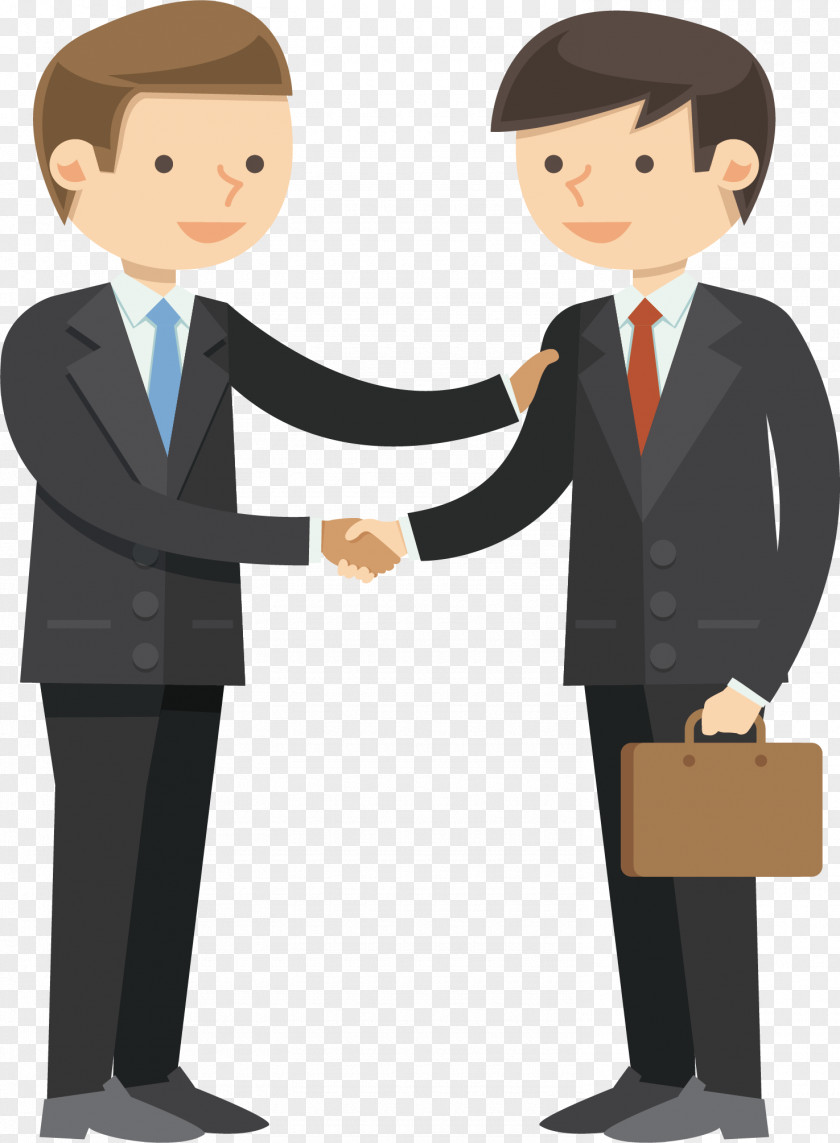 Vector Business People Shake Hands And Talk Company Customer Credit PNG