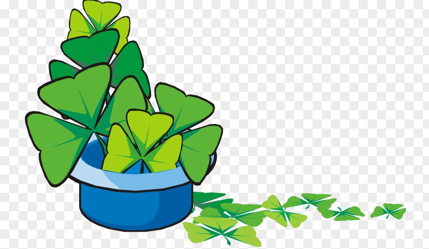 A Pot Clover Shamrock Saint Patricks Day Clip Art PNG