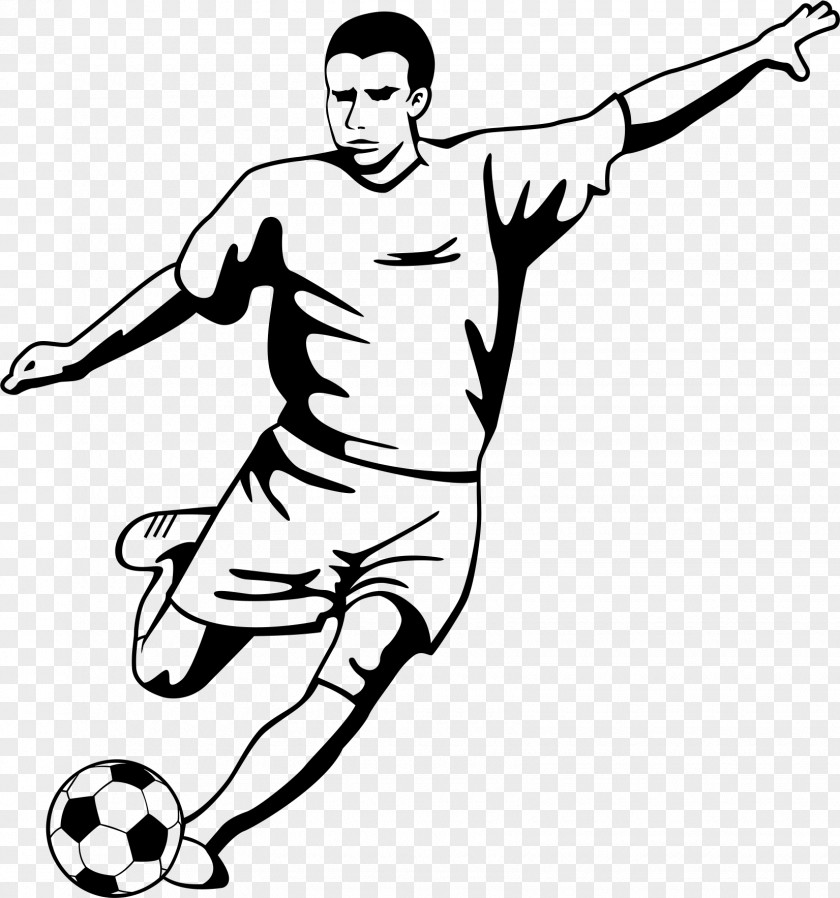 Footballer Stencil Football Player Sport Soccer PNG