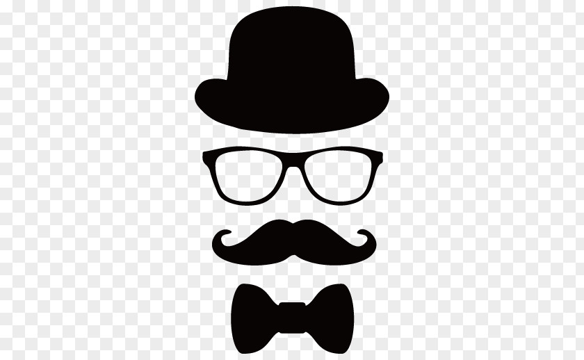 Bow Tie Glasses Beard Hat Element Vector Disguise Mask Clip Art PNG