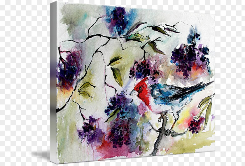 Floral Design Watercolor Painting Acrylic Paint Modern Art Still Life PNG