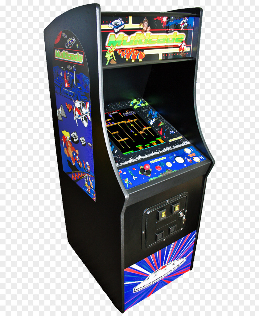 80s Arcade Games Cabinet Ms. Pac-Man Galaga Jr. PNG