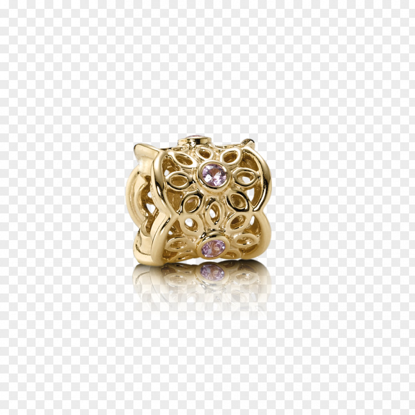 Gold Beads Pandora Charm Bracelet Cubic Zirconia Sapphire PNG
