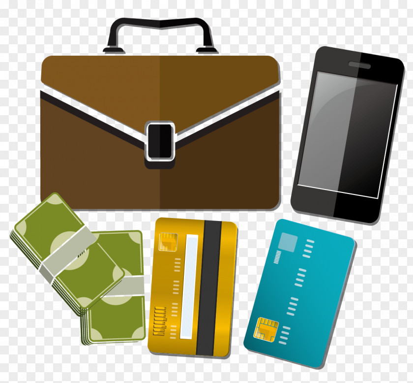 Vector Cartoon Business Bags Wallet Card PNG