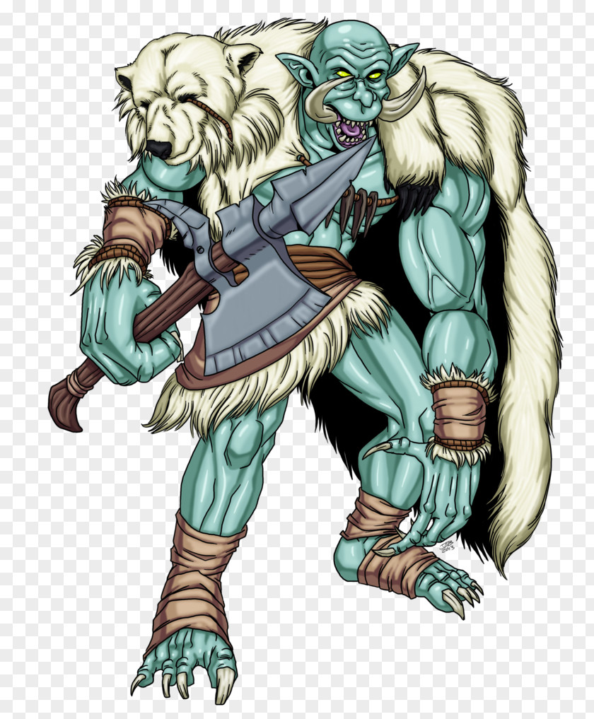 Ice Troll Dungeons & Dragons Pathfinder Roleplaying Game PNG