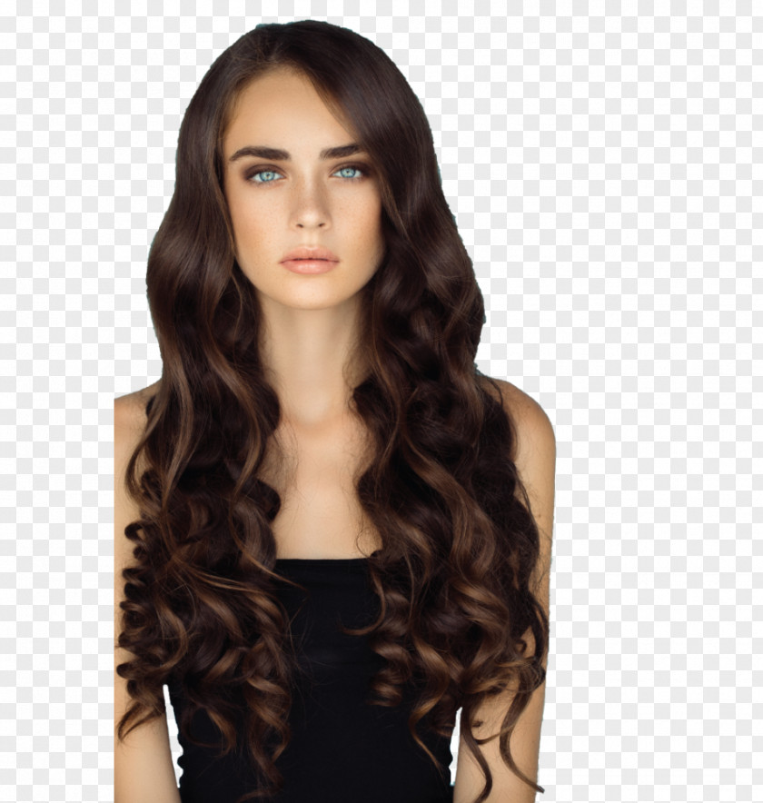 Hair Artificial Integrations Brown Permanents & Straighteners Long PNG