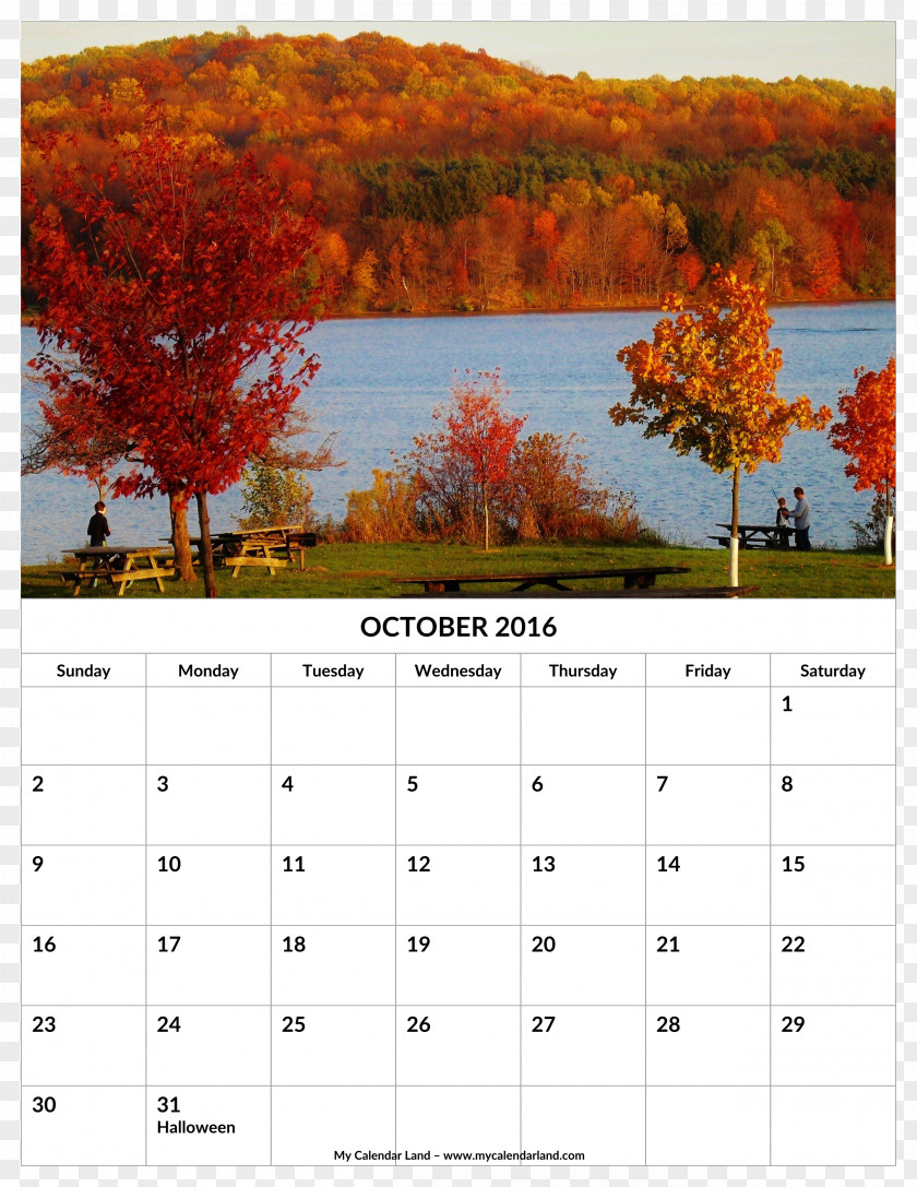 Woods Calendar Landscape Philadelphia Autumn Leaf Color PNG