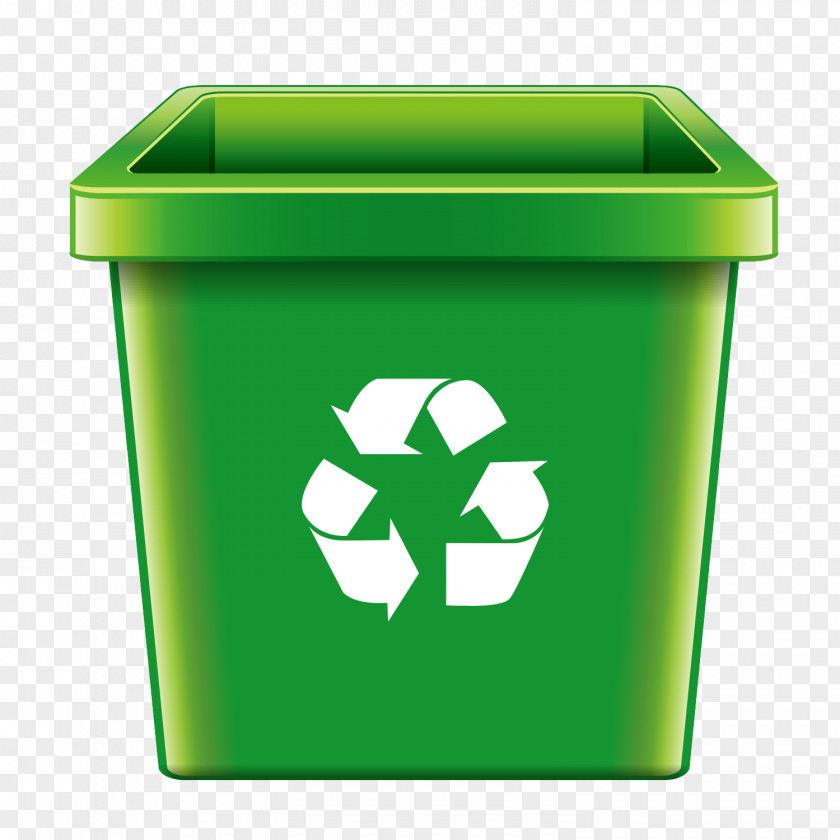 Household Supply Symbol Green Recycling Bin Waste Container Containment PNG