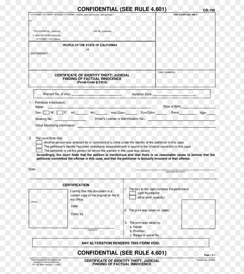 Document Court Crime Actual Innocence Form PNG