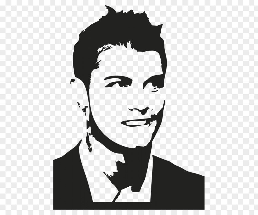 Footballer Clipart Cristiano Ronaldo Real Madrid C.F. Portugal National Football Team Stencil Drawing PNG