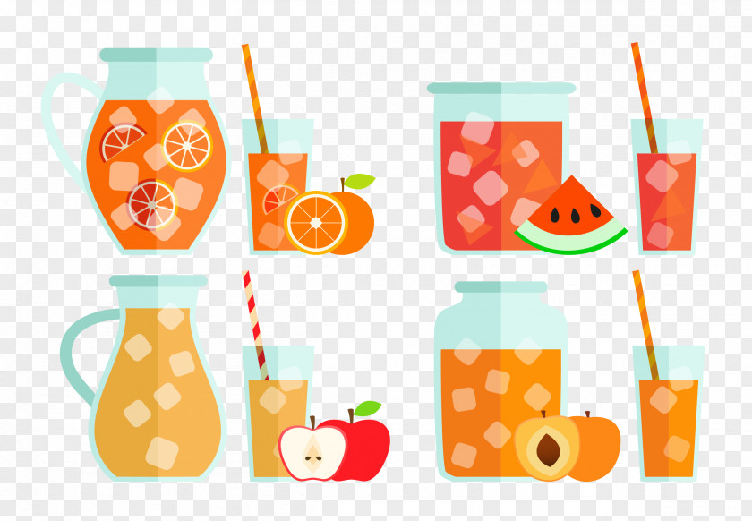 Gave Birth To Fruit Juice Material Orange Lemonade Ice Cube Euclidean Vector PNG