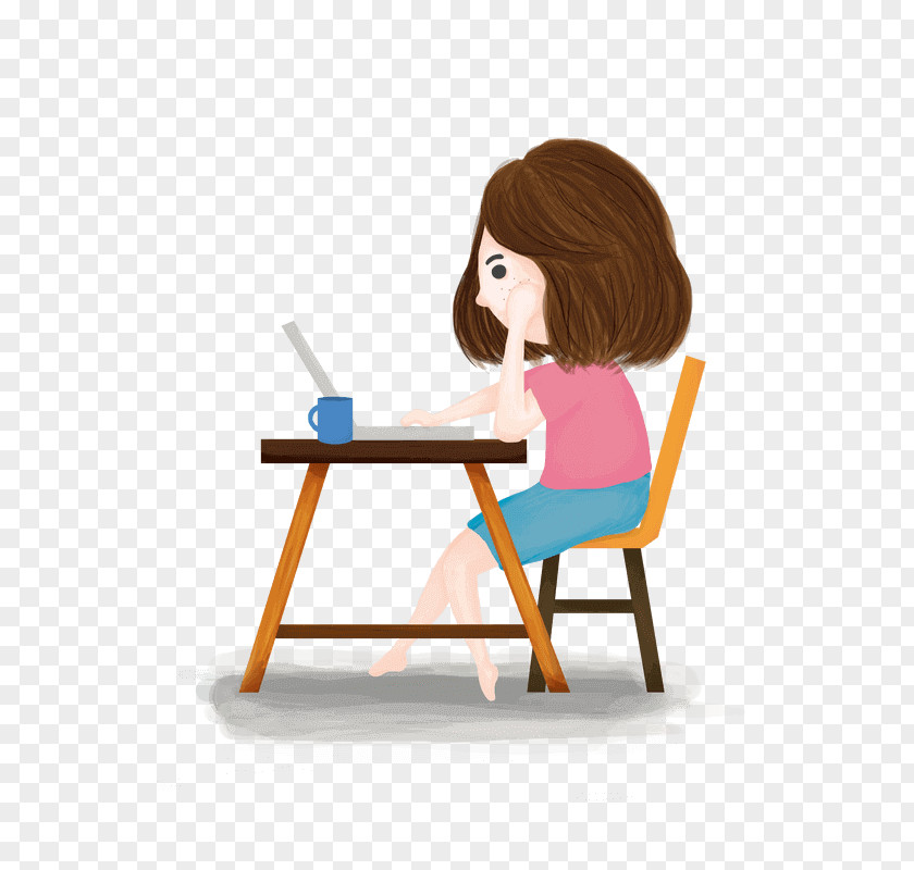 Chair Sitting Human Behavior Cartoon PNG