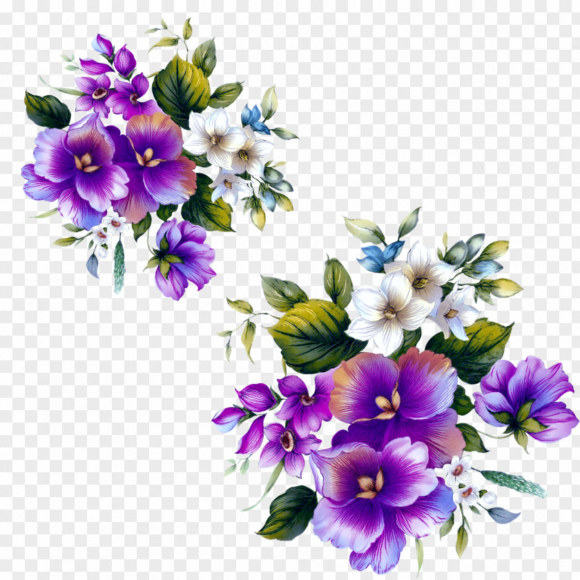 Purple Flowers Decorative Floral Patterns Design Flower PNG