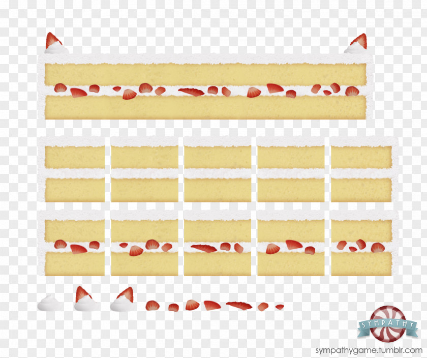 Strawberry Cake Rectangle Line Material PNG