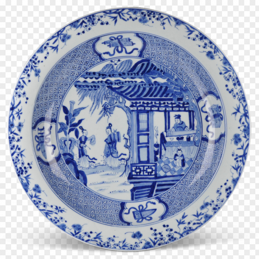 Plate Ceramic Blue And White Pottery Porcelain Font PNG