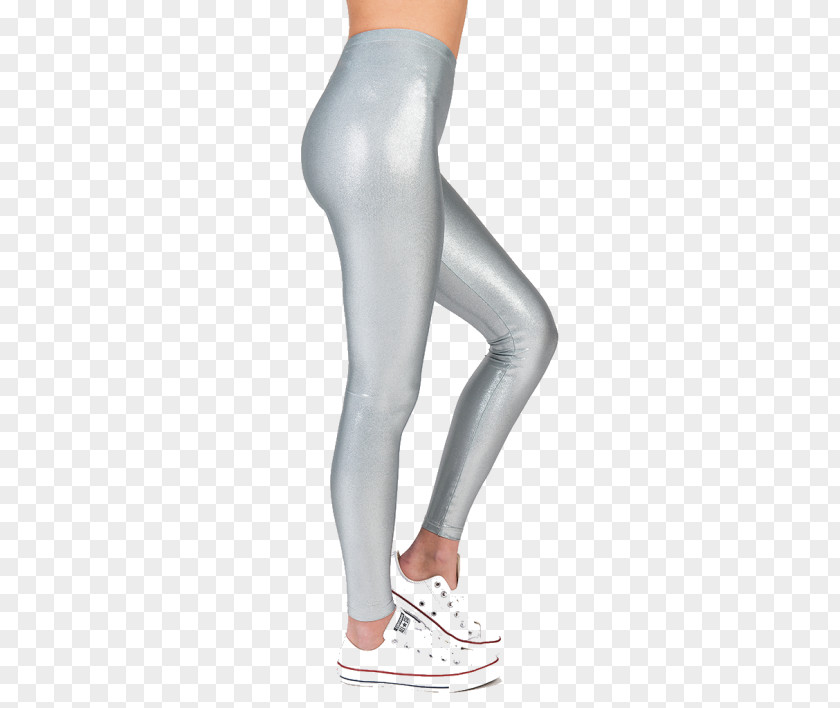 Silver Glitter Compression Garment Clothing Leggings Tights Pants PNG
