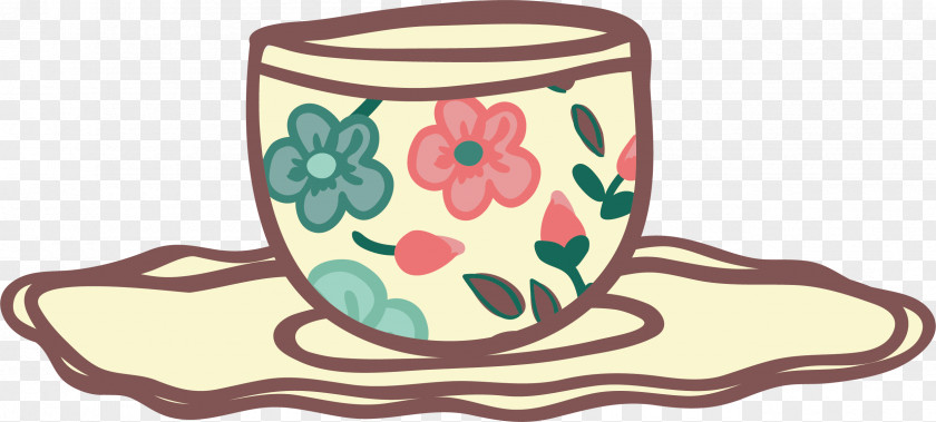 Vector Hand-painted Tea Cup Teacup Clip Art PNG