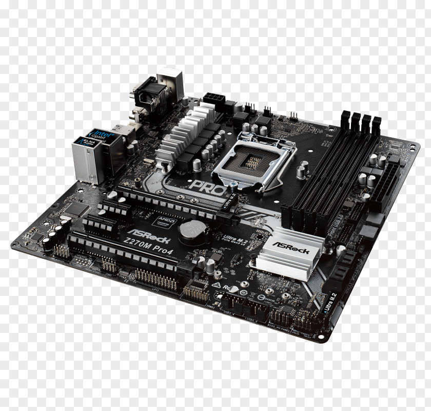 Intel MicroATX LGA 1151 Motherboard ASRock B250M Pro4 PNG