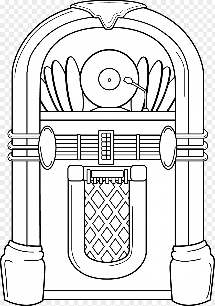 Jukebox Coloring Book Clip Art PNG