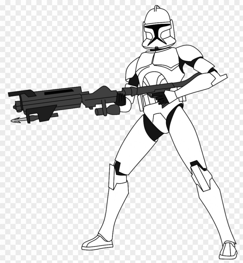 Star Wars Clone Trooper Line Art Drawing Blaster PNG