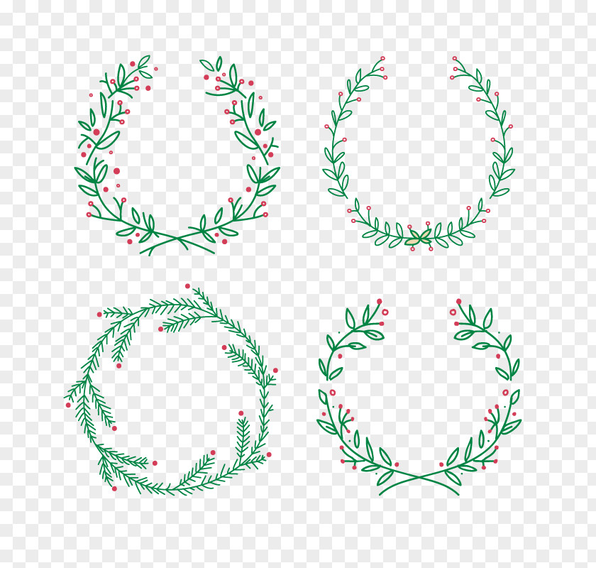 Vector Green Garland Santa Claus Wreath Christmas Euclidean Crown PNG