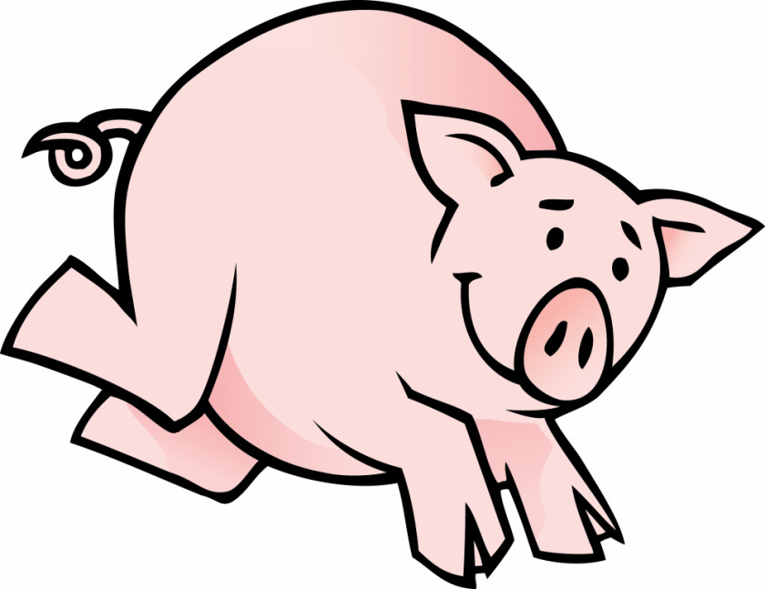 Dog Running Cartoon Domestic Pig Small Black Clip Art PNG