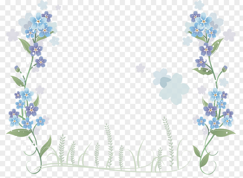 Flower Floral Design Blue Clip Art Borders And Frames PNG