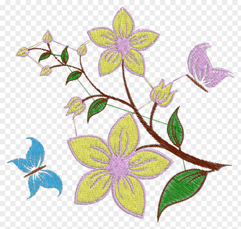 Flower Floral Design Embroidery Cut Flowers Matrix PNG