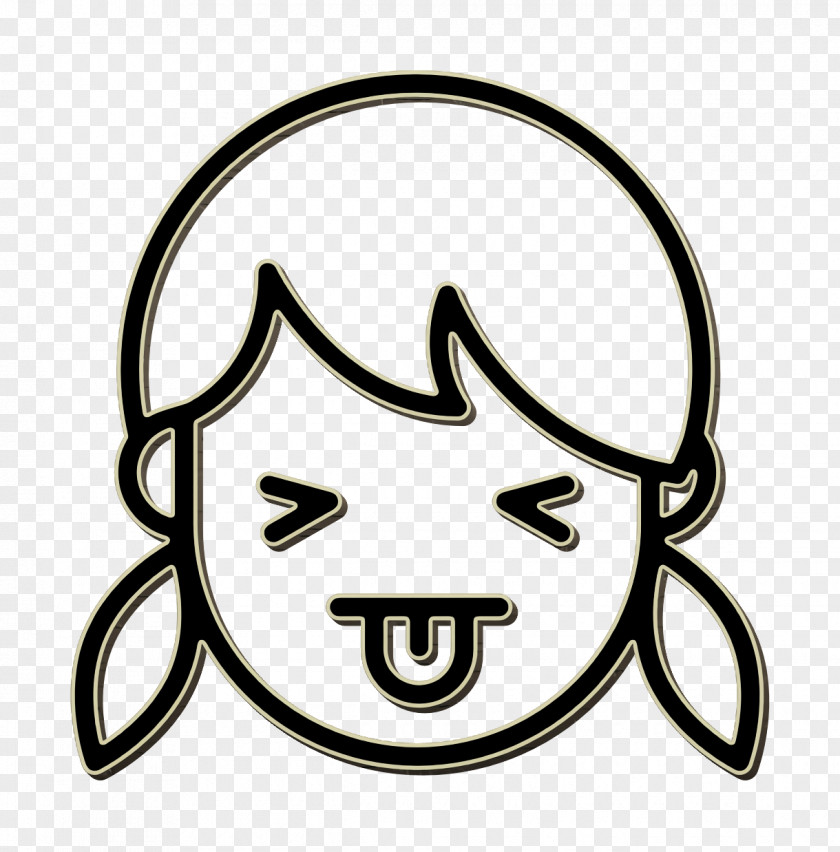 People Faces Icon Child Girl Showing Tongue PNG