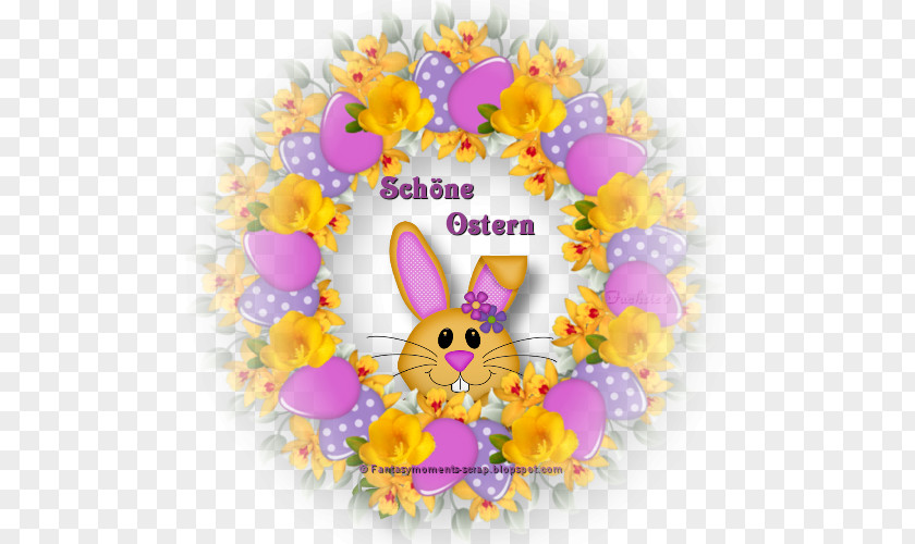 Easter Bunny Floral Design Petal PNG