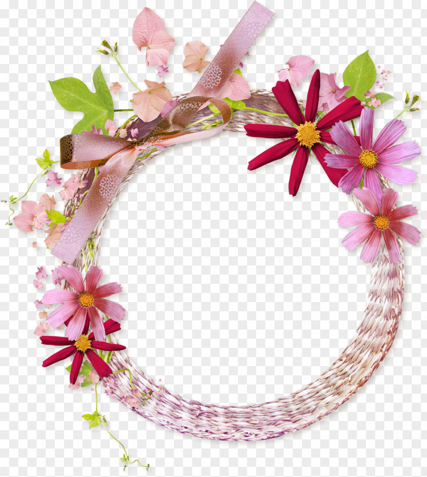 Floral Round Frame Clipart Picture Flower PNG