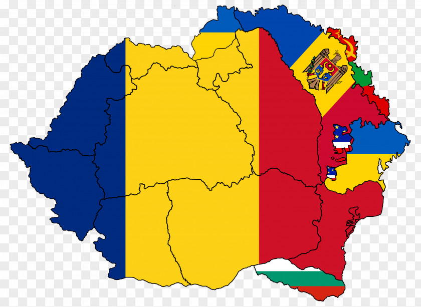 Map Flag Of Romania Vector PNG