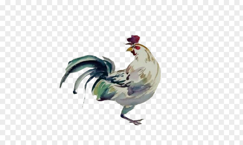 Cock Color Ink Painting Material Picture Rooster Chicken PNG